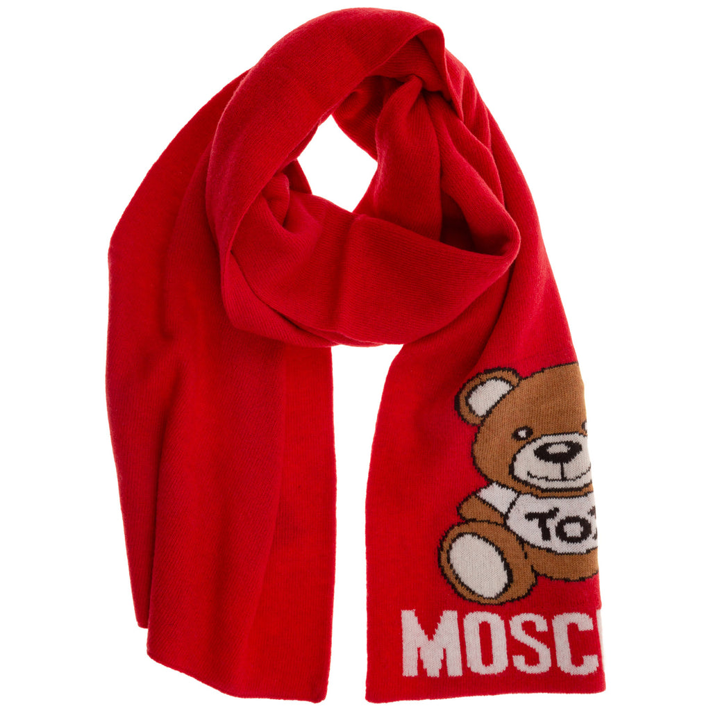 Moschino Men's Scarf Teddy In Red