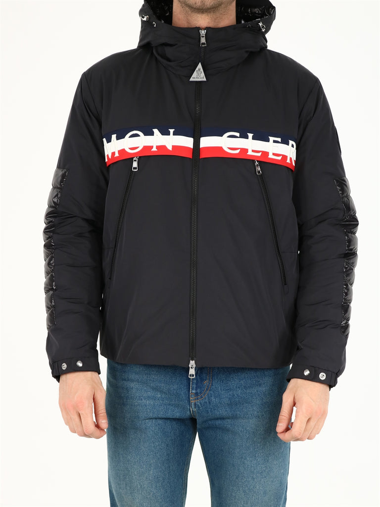 MONCLER MONCLER OLARGUES LOGO STRIPE JACKET