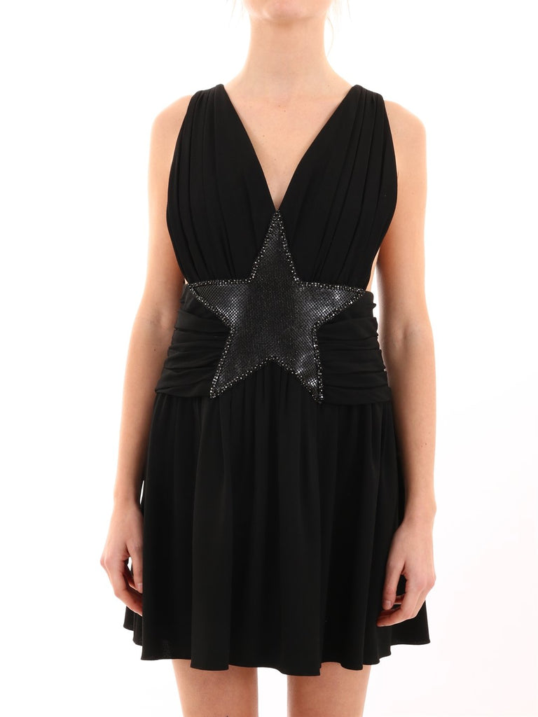 SAINT LAURENT SAINT LAURENT STAR EMBELLISHED MINI DRESS