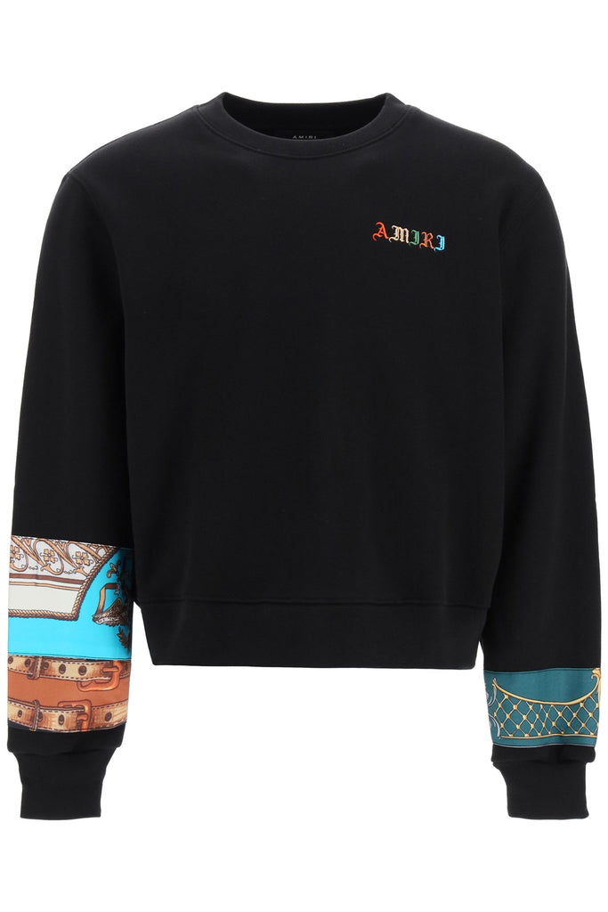 AMIRI AMIRI OLDE ENGLISH SCARF PRINT SWEATSHIRT