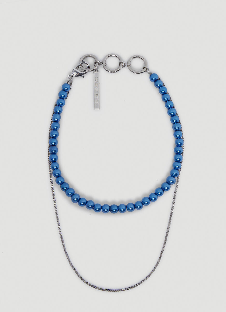 Marine Serre Multi Layered Necklace In Blue