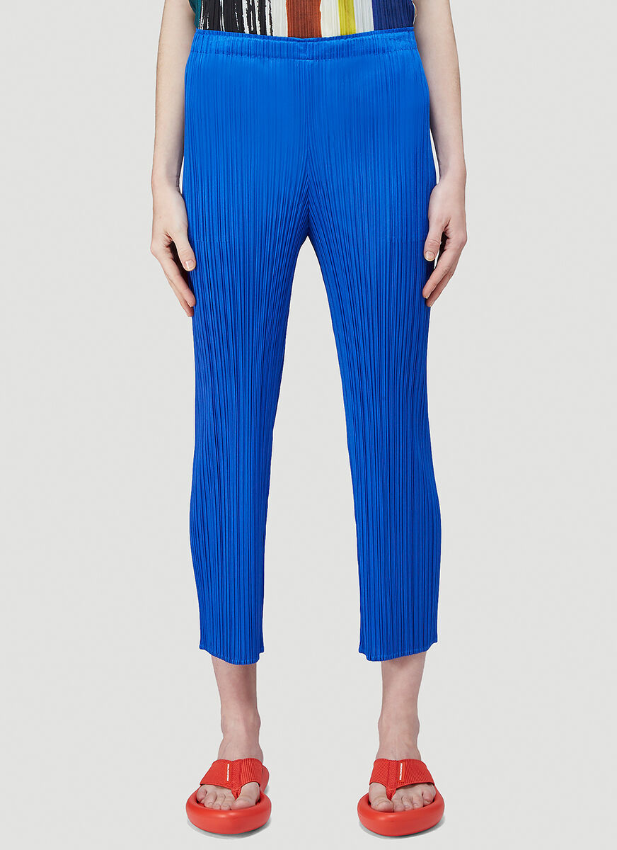 Issey Miyake Pleats Please By  Pleated Pants In Blue