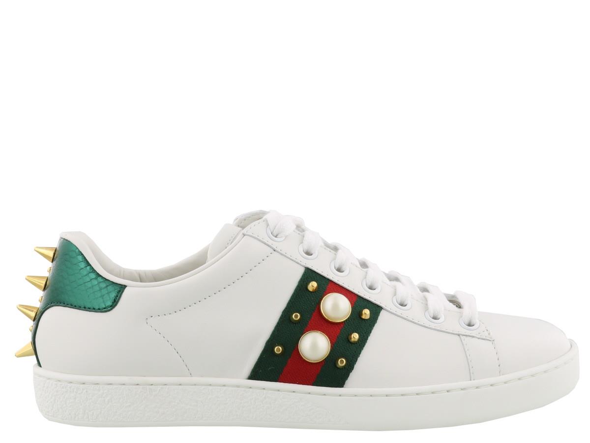 GUCCI GUCCI ACE EMBELLISHED SNEAKERS