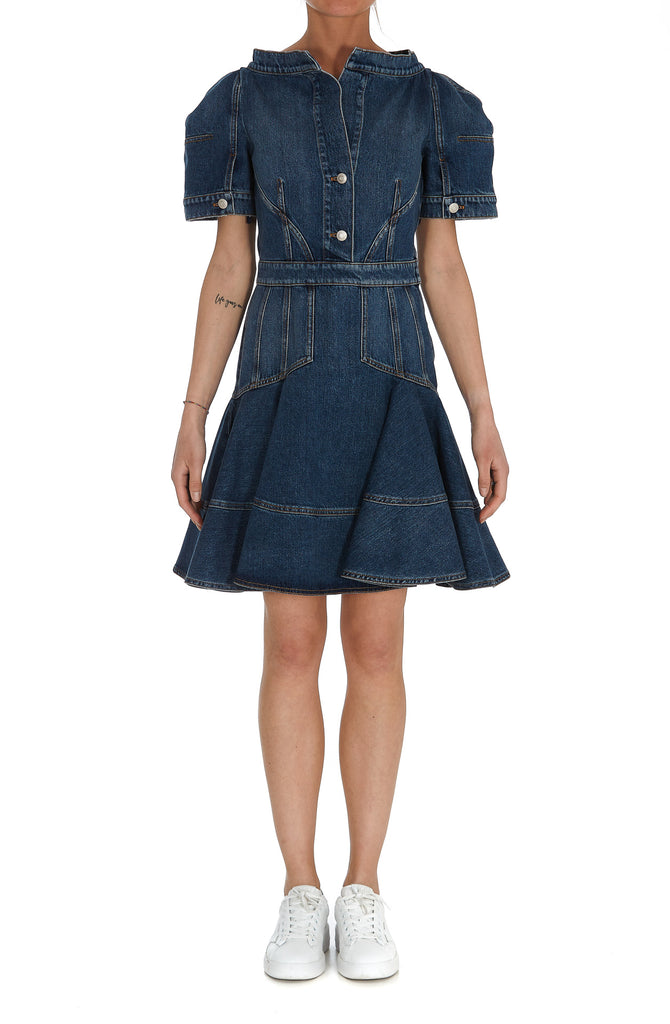 ALEXANDER MCQUEEN ALEXANDER MCQUEEN DENIM MINI DRESS