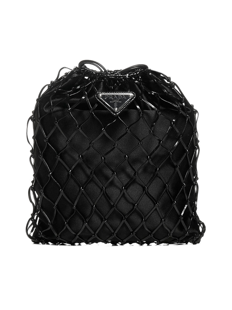 Prada Mesh Bucket Bag In Black