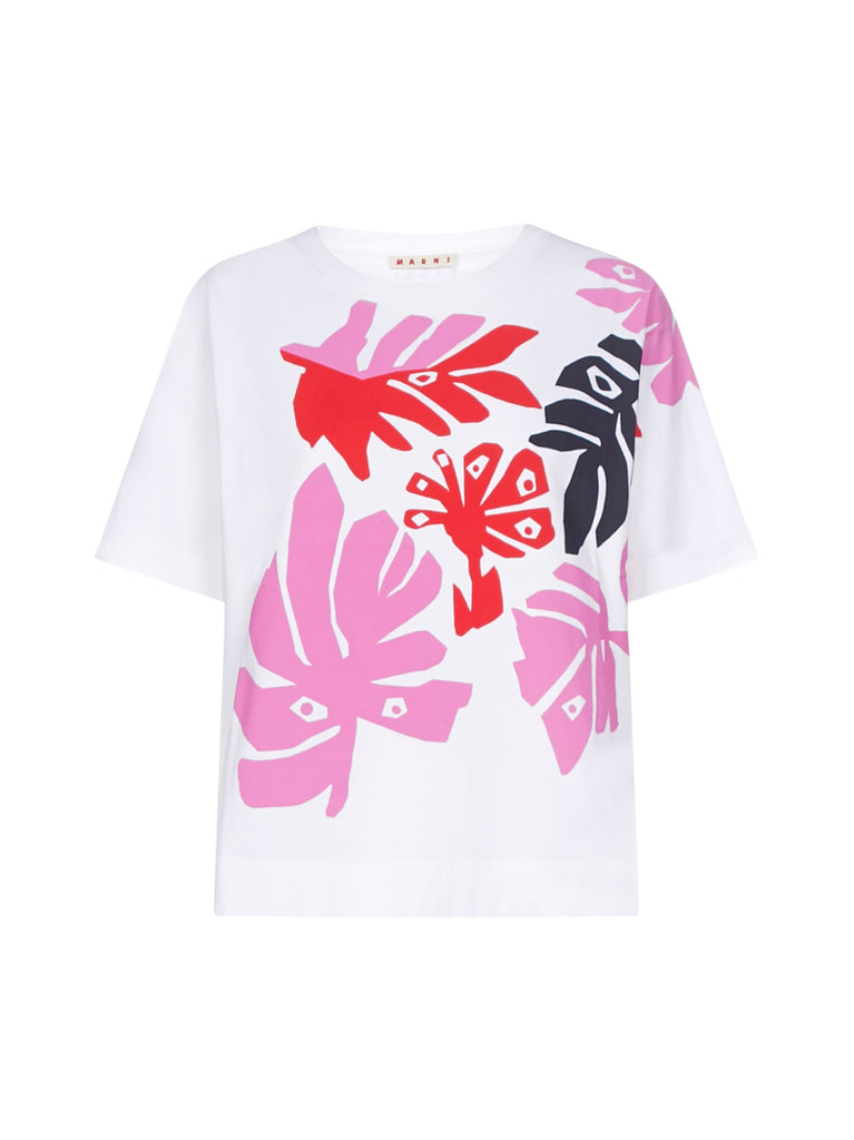 MARNI MARNI LEAVES PRINTED CREWNECK T