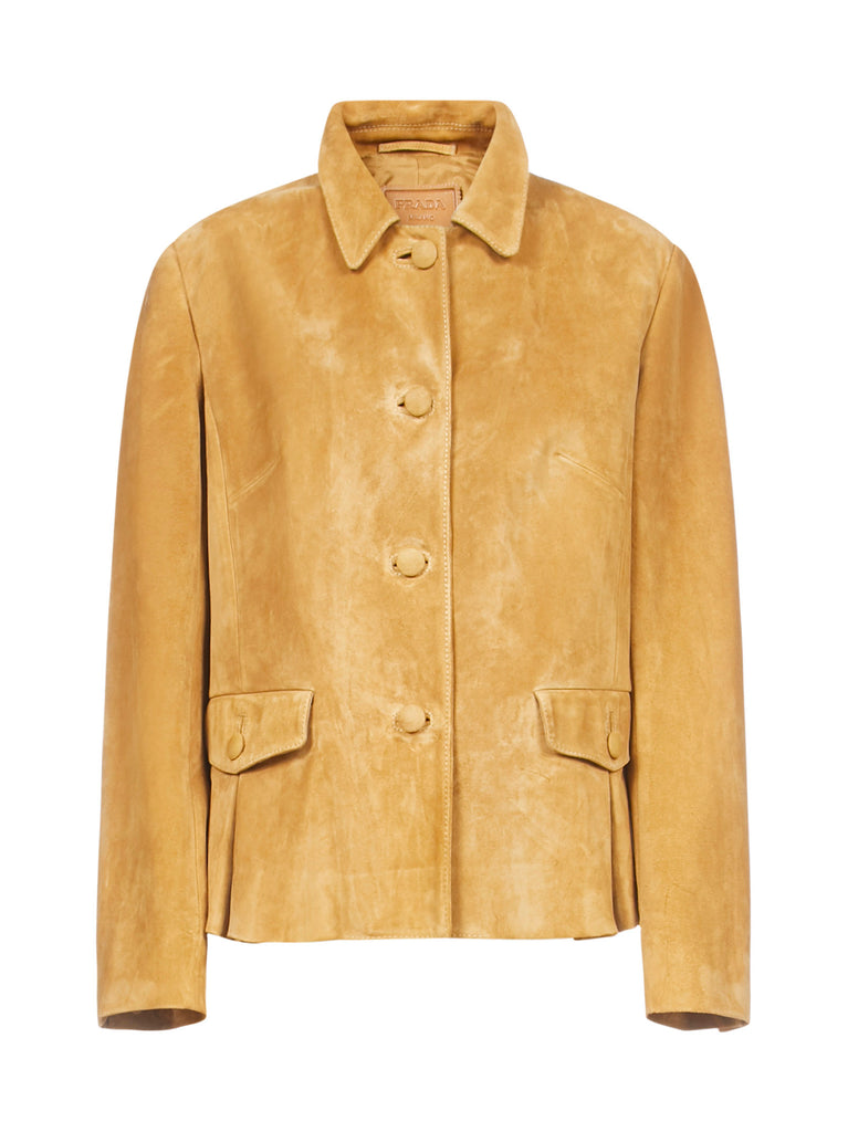 Prada Buttoned Jacket In Yellow