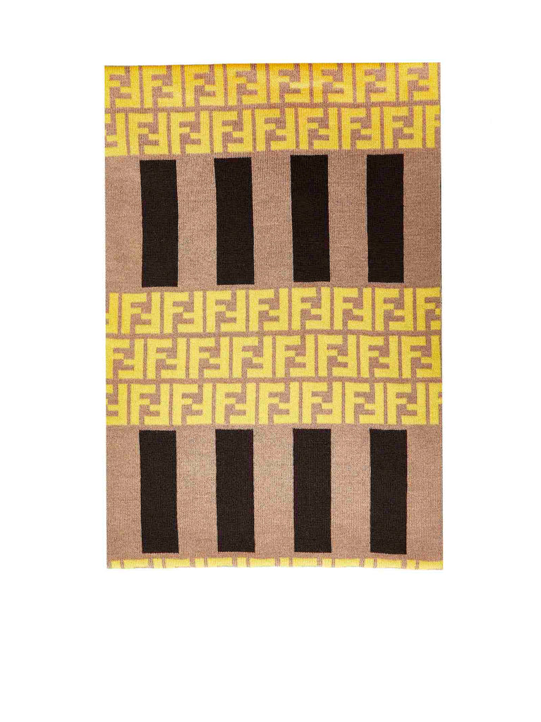 FENDI FENDI STRIPED FF MOTIF SCARF