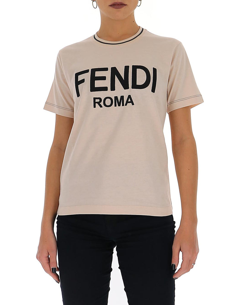 FENDI FENDI LOGO EMBROIDERED T