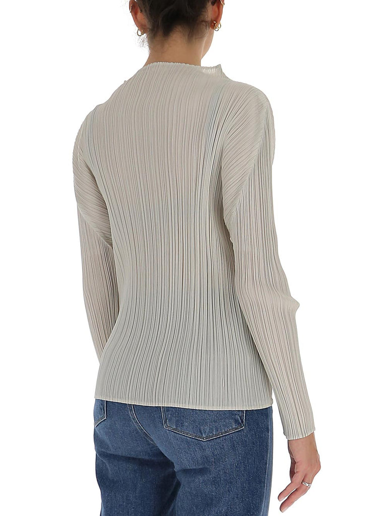 ISSEY MIYAKE PLEATS PLEASE BY ISSEY MIYAKE PLEATED LONG SLEEVED TOP