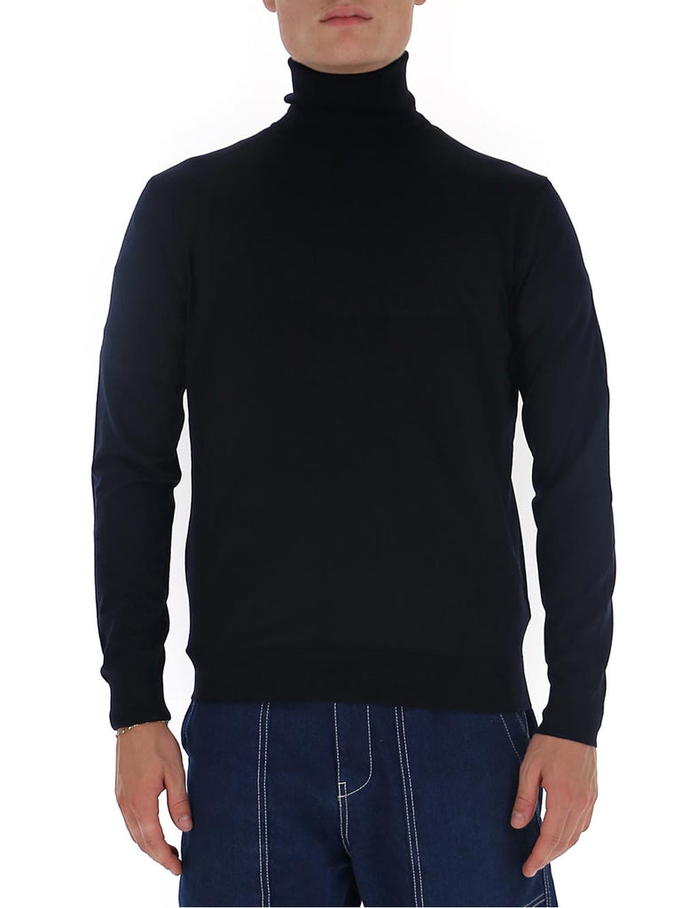 Prada Turtleneck Knitted Pullover In Black | ModeSens