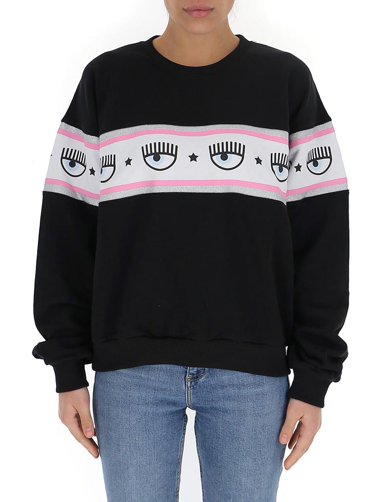 Chiara Ferragni Logomania Oversized Sweatshirt In Black