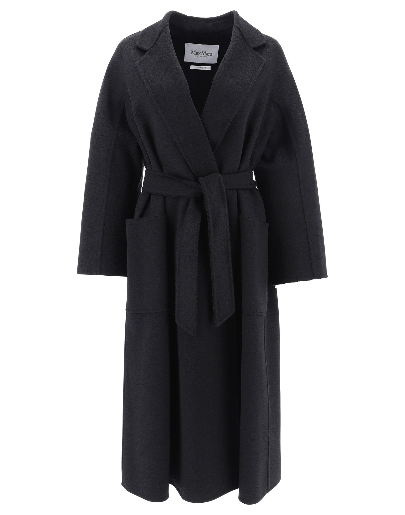 Max Mara Labbro Wrap Coat In Black | ModeSens