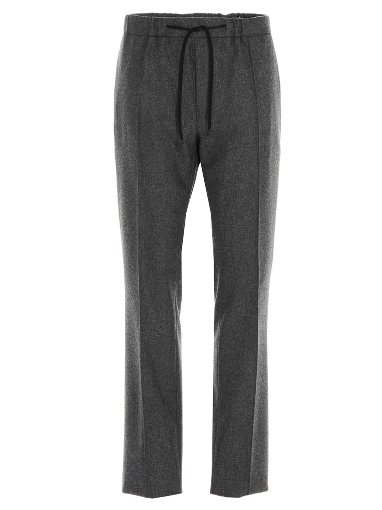 FENDI FENDI DRAWSTRING FLANNEL TROUSERS