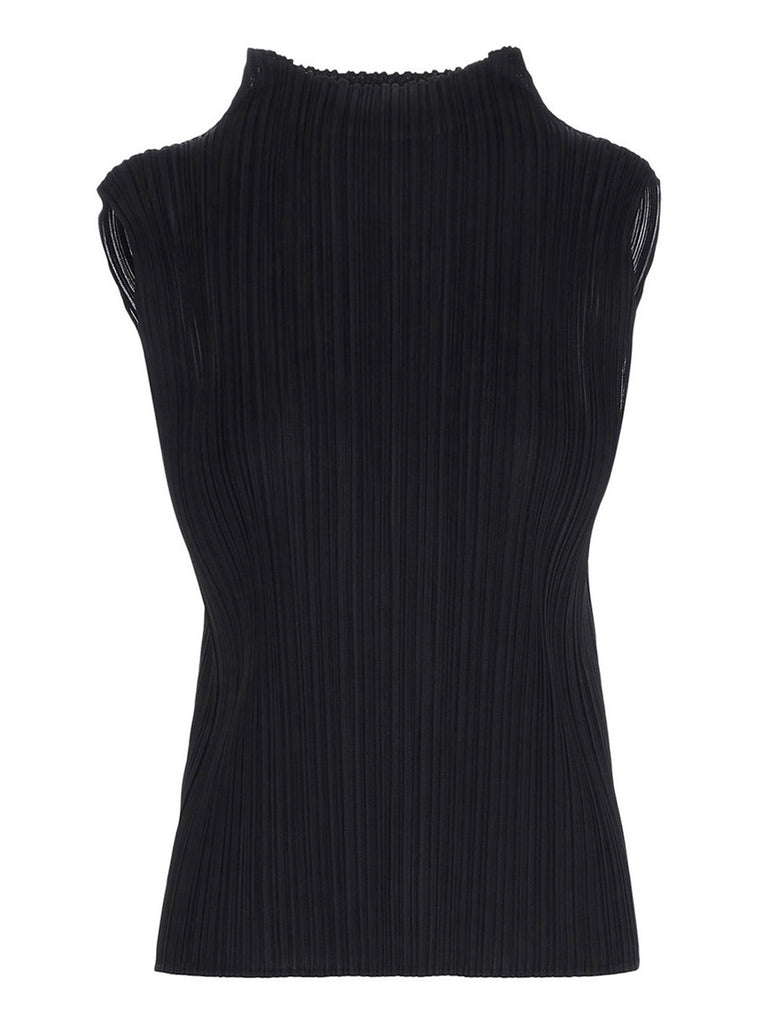 ISSEY MIYAKE PLEATS PLEASE BY ISSEY MIYAKE PLEATED MOCK NECK TOP