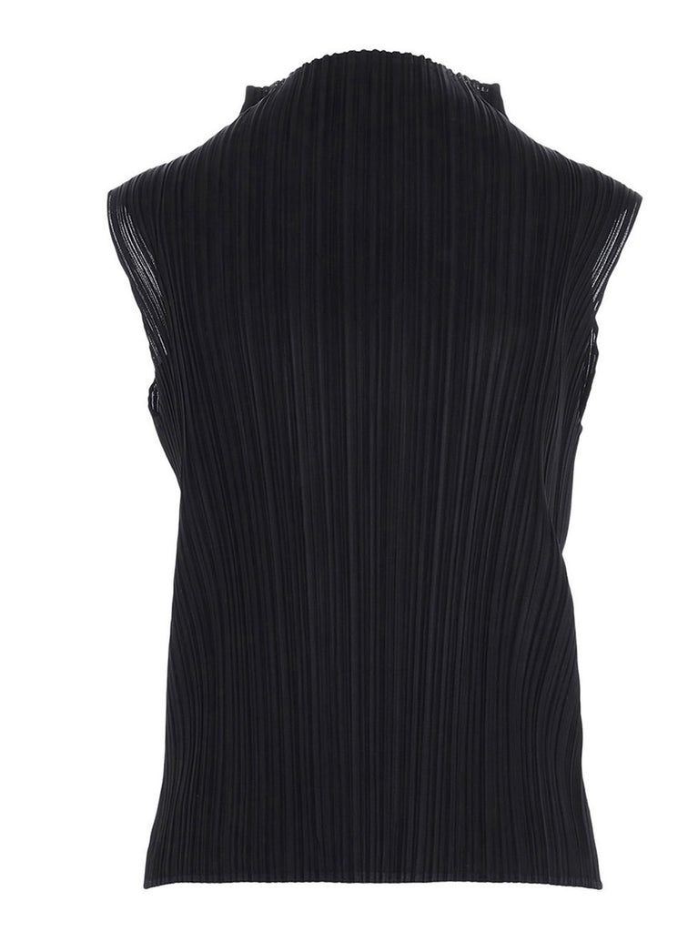 ISSEY MIYAKE PLEATS PLEASE BY ISSEY MIYAKE PLEATED MOCK NECK TOP