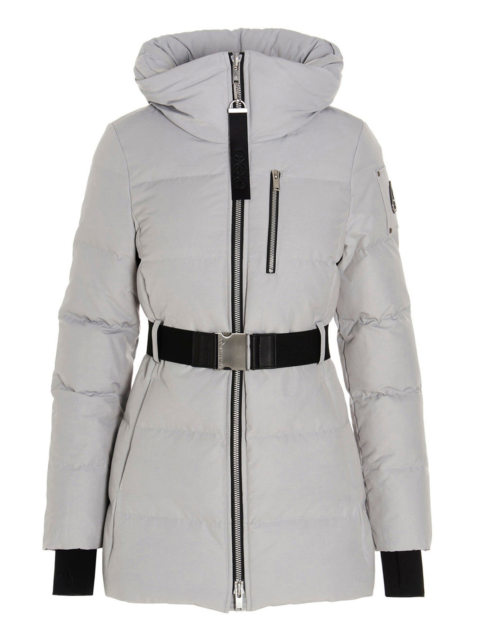 Moose Knuckles Maligne Belted Puffer Jacket In White | ModeSens