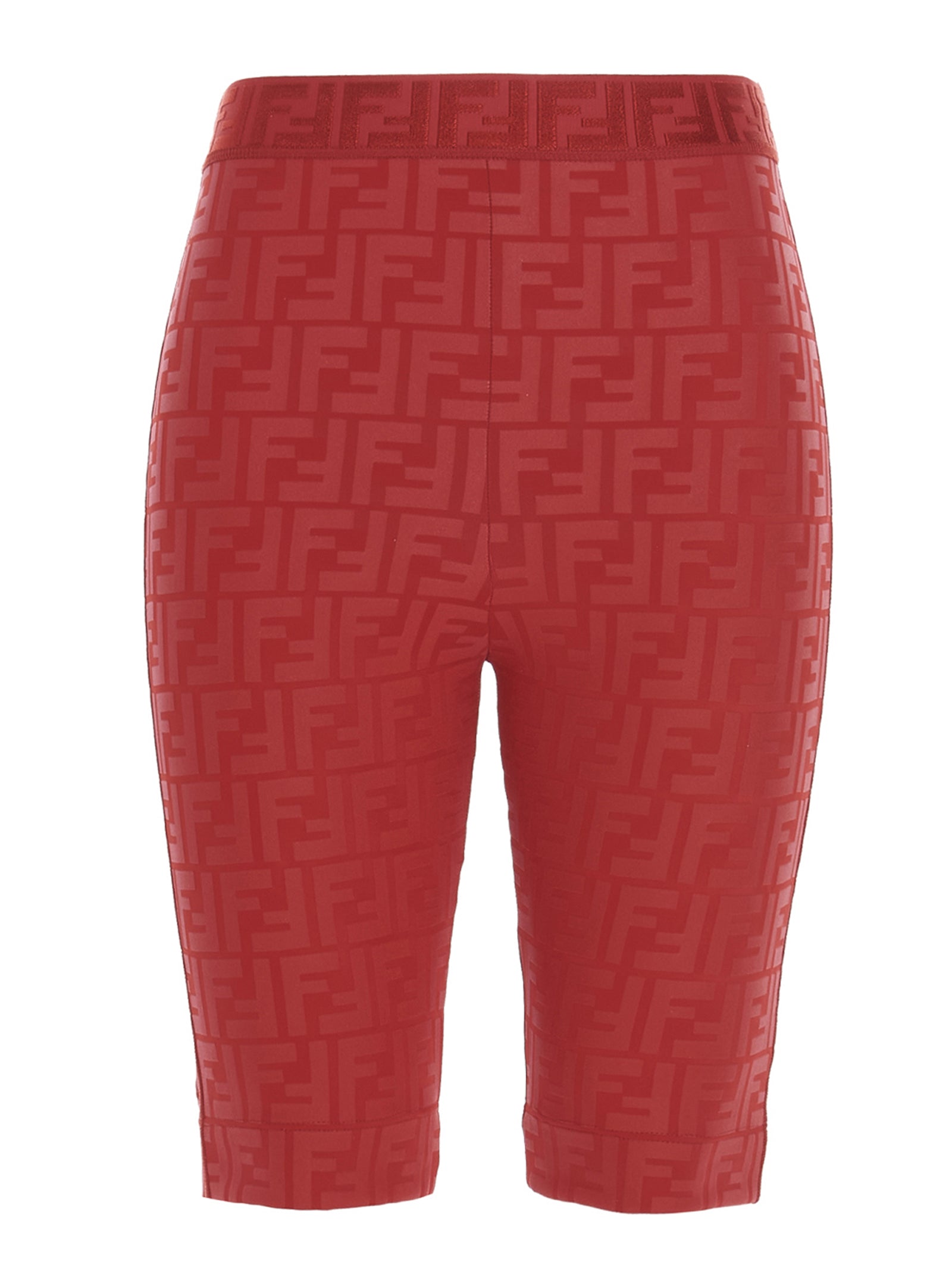 Fendi Ff Logo Cycling Shorts In Red