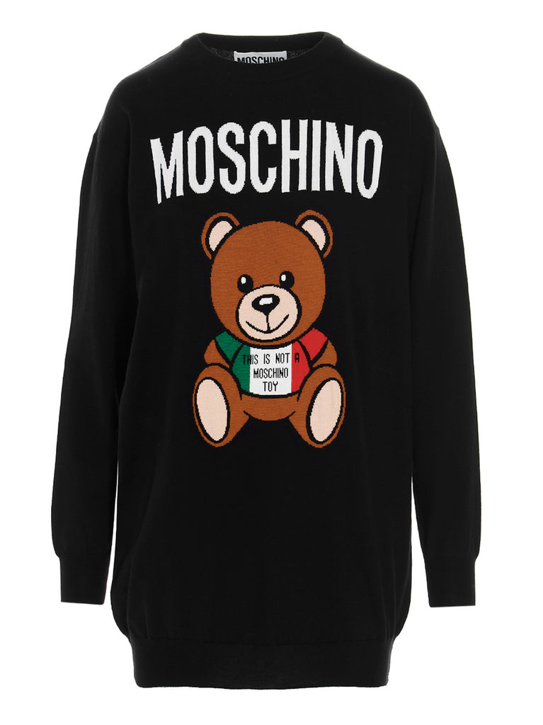 MOSCHINO MOSCHINO TEDDY INTARSIA SWEATER DRESS