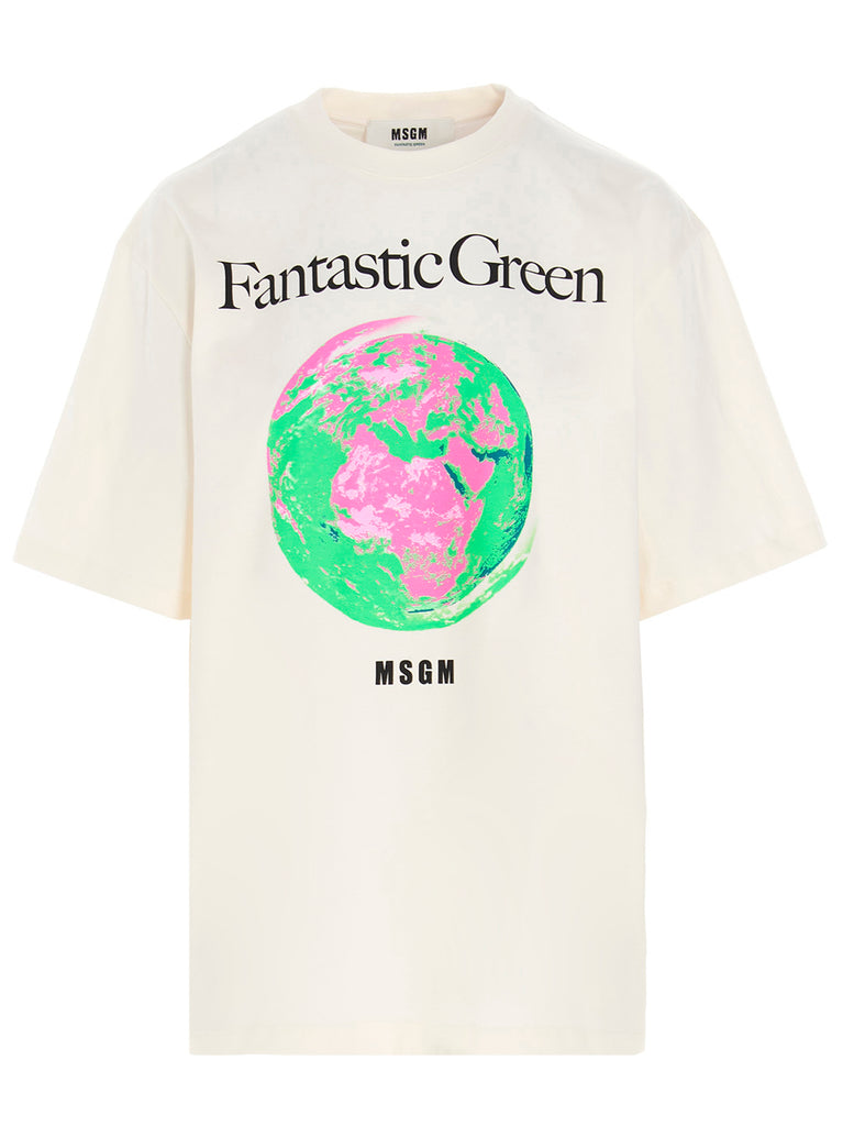 MSGM MSGM FANTASTIC GREEN PRINT T