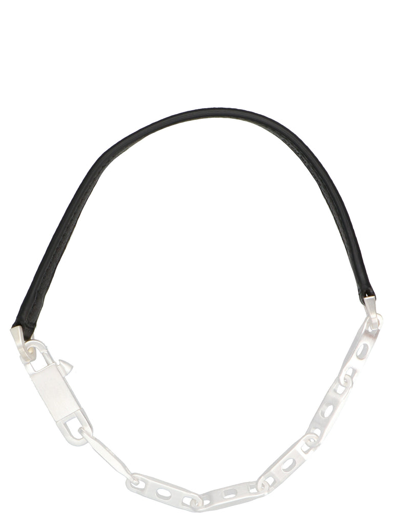 Chain Choker Necklace In Black And Silver