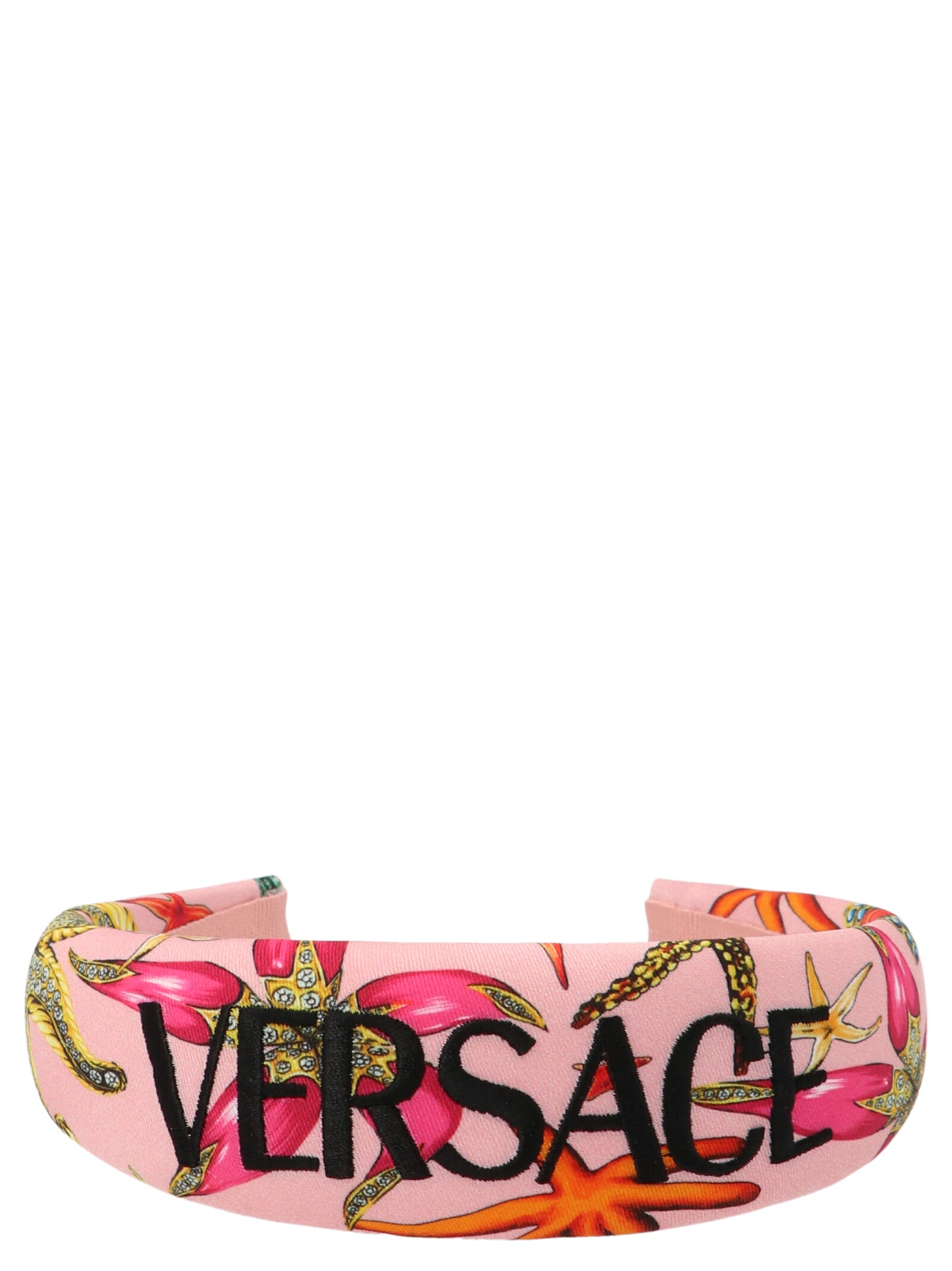 VERSACE VERSACE TRÉSOR DE LA MER LOGO  EMBROIDERED HEADBAND