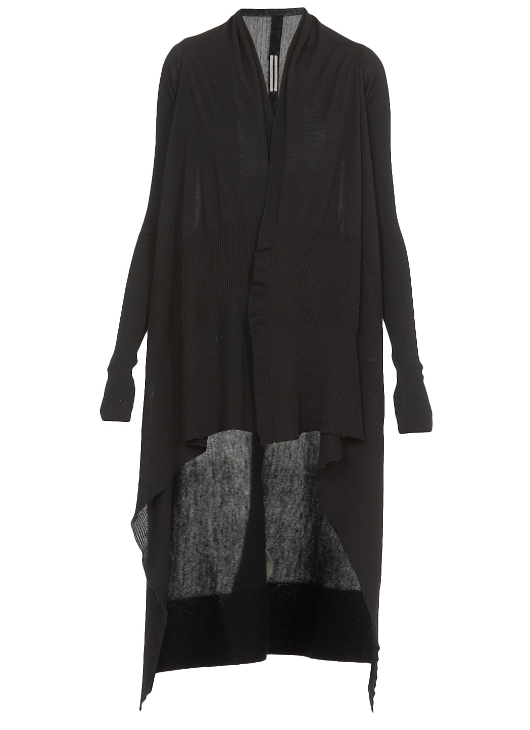 RICK OWENS RICK OWENS ASYMMETRIC HEM KNITTED CARDIGAN