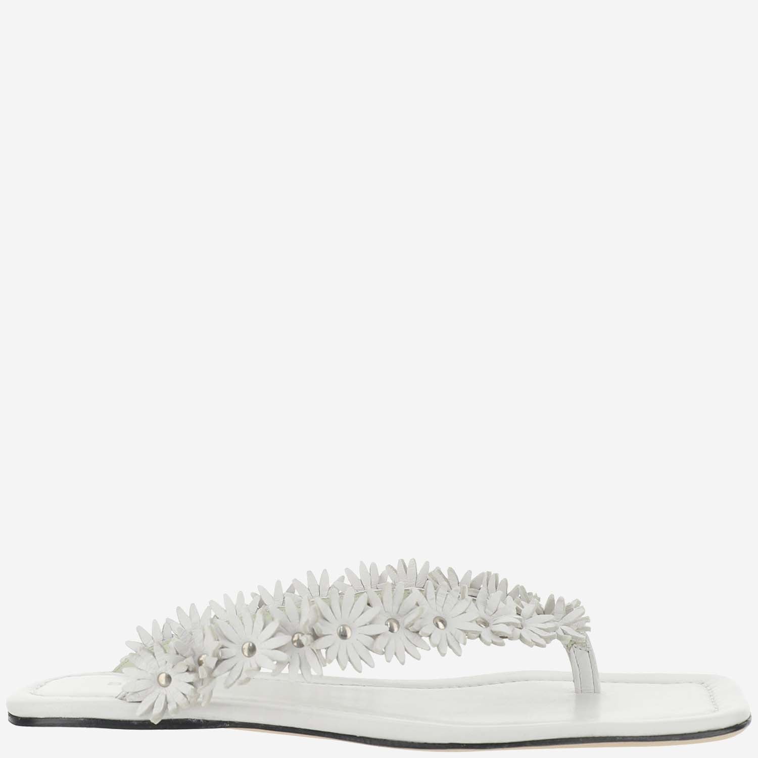 By Far Gita Embellished Sandals In White