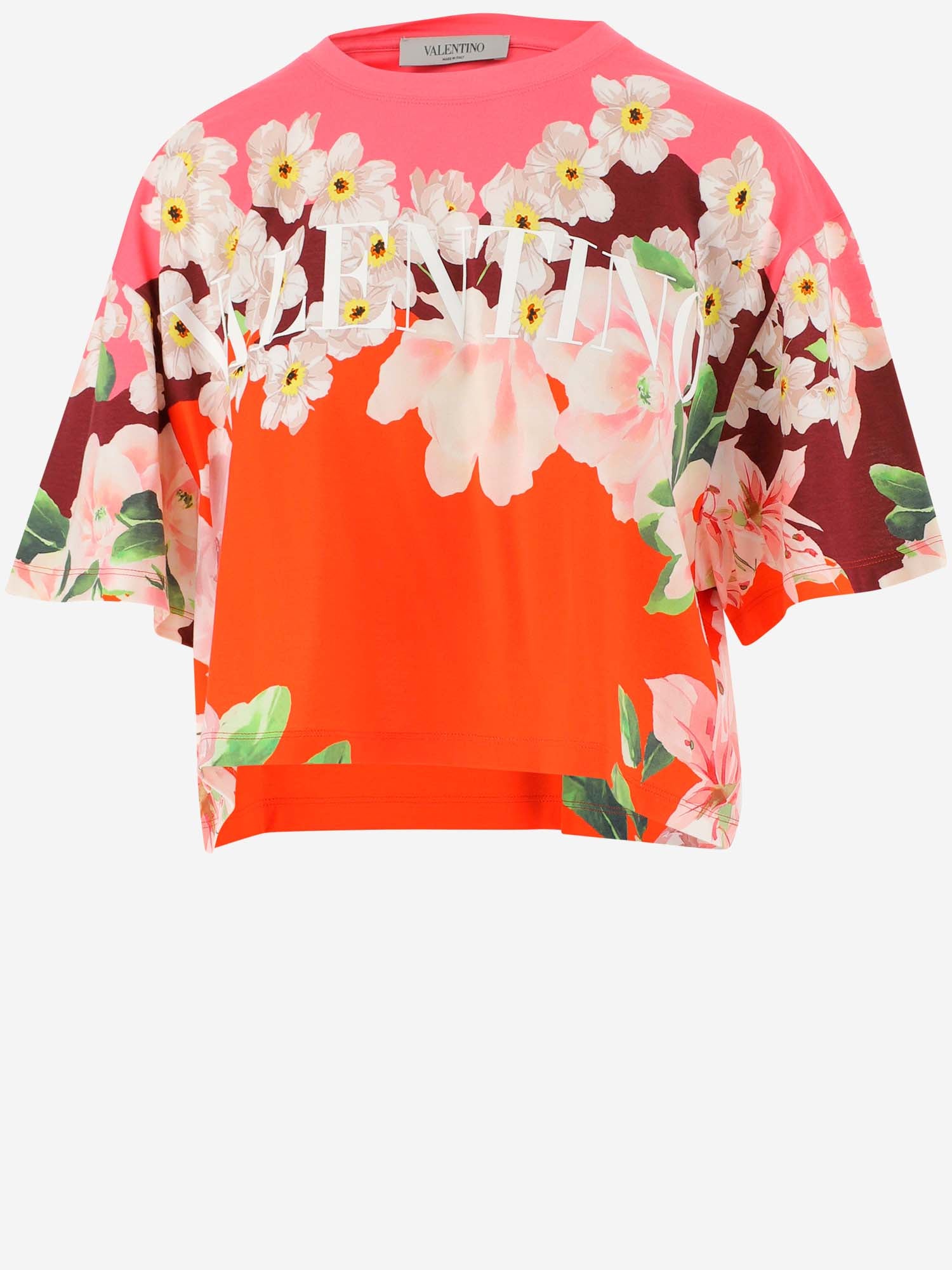 VALENTINO VALENTINO FLORAL CROPPED T