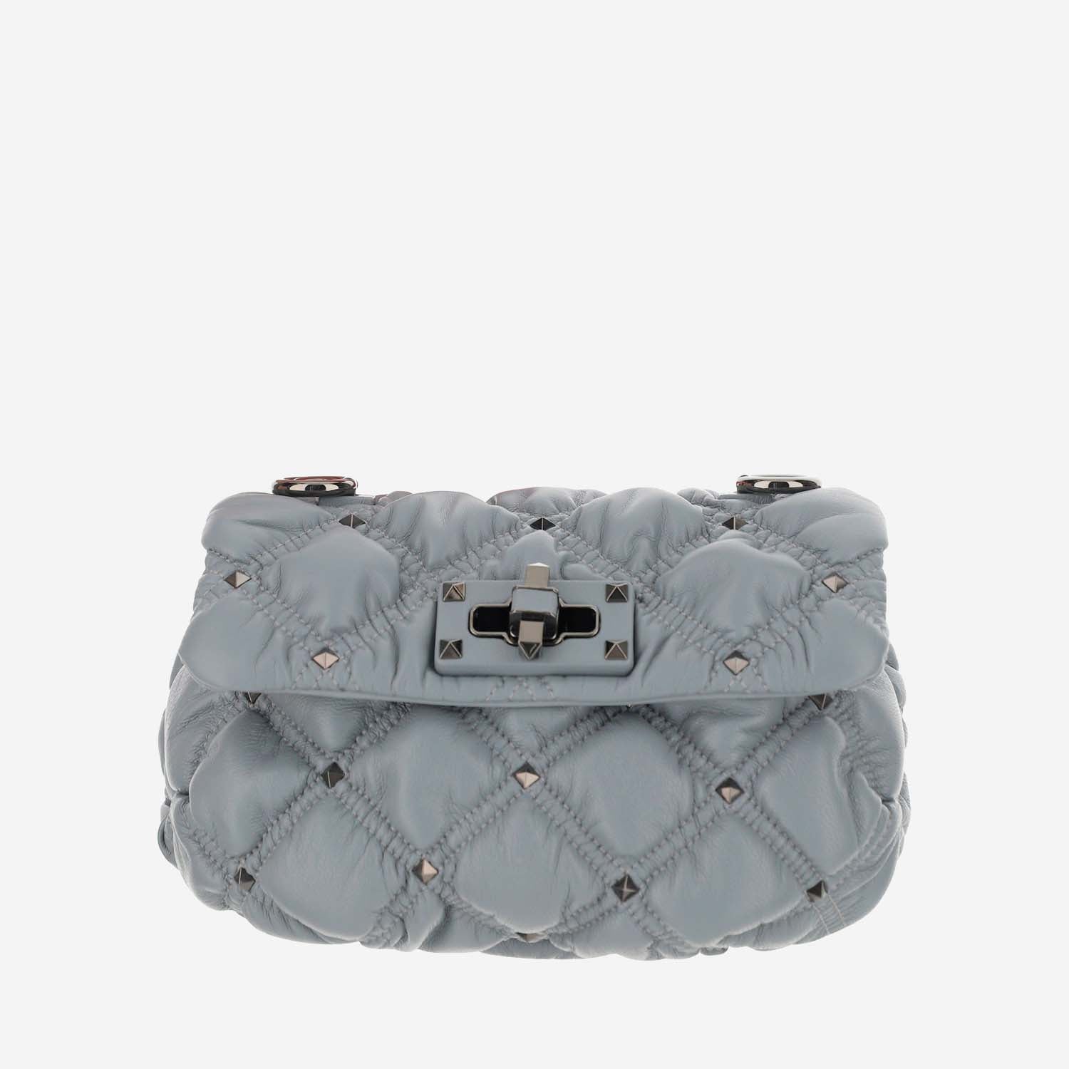 Valentino Garavani Rockstud Spikeme Small Shoulder Bag In Blue