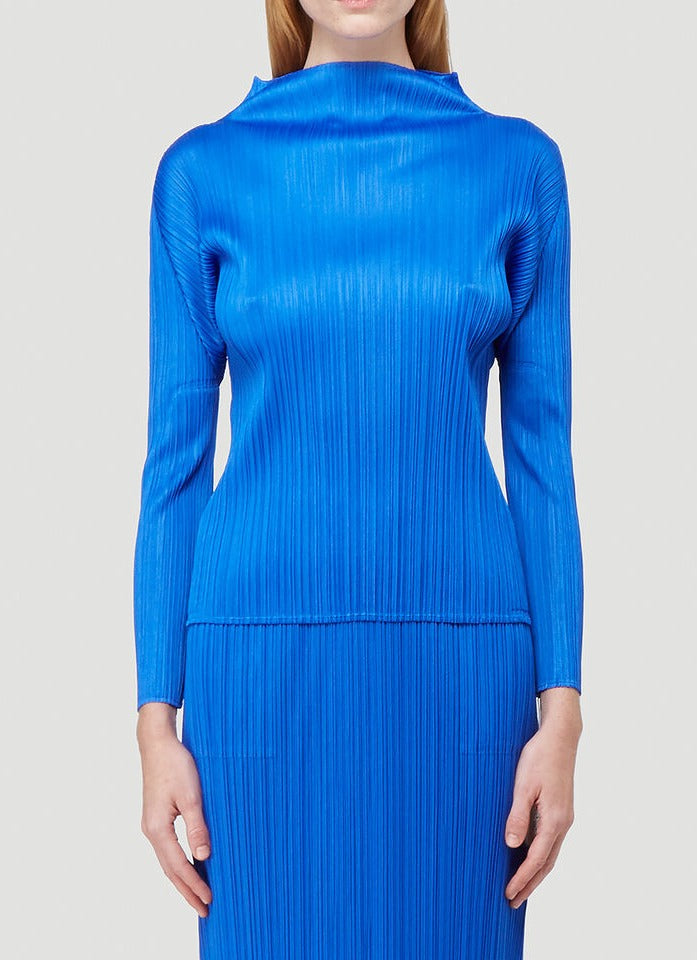 ISSEY MIYAKE PLEATS PLEASE BY ISSEY MIYAKE PLEATED LONG SLEEVED TOP