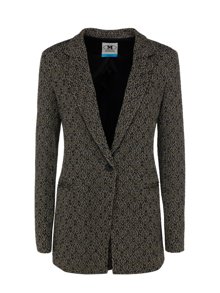 M MISSONI M MISSONI GLITTER EMBROIDERED SINGLE BREASTED BLAZER