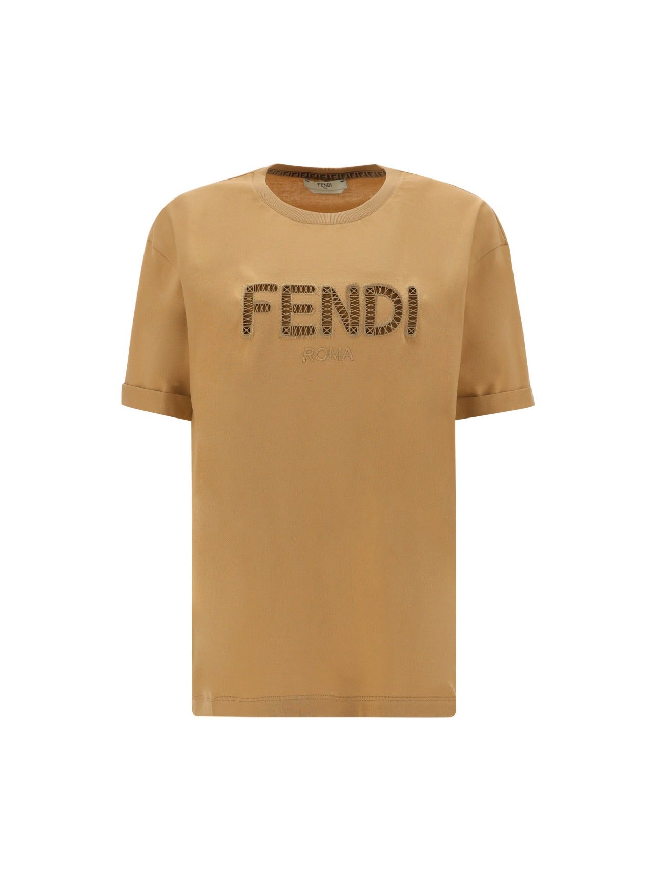 Fendi Logo Cut In Beige