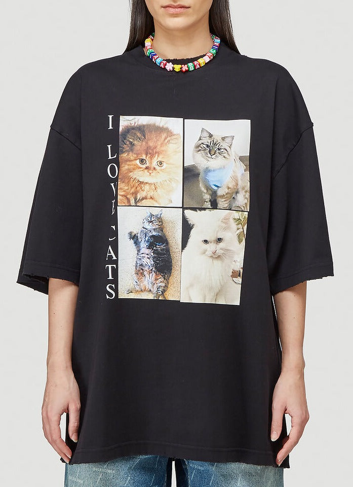 BALENCIAGA BALENCIAGA I LOVE CATS OVERSIZED T