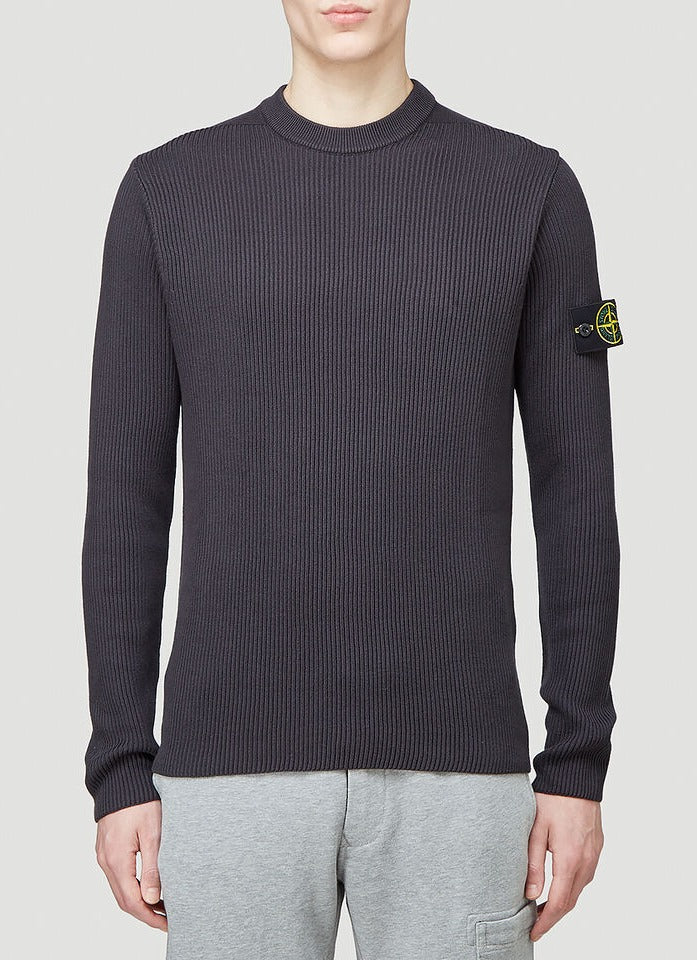 STONE ISLAND STONE ISLAND LOGO PATCH KNIT SWEATER