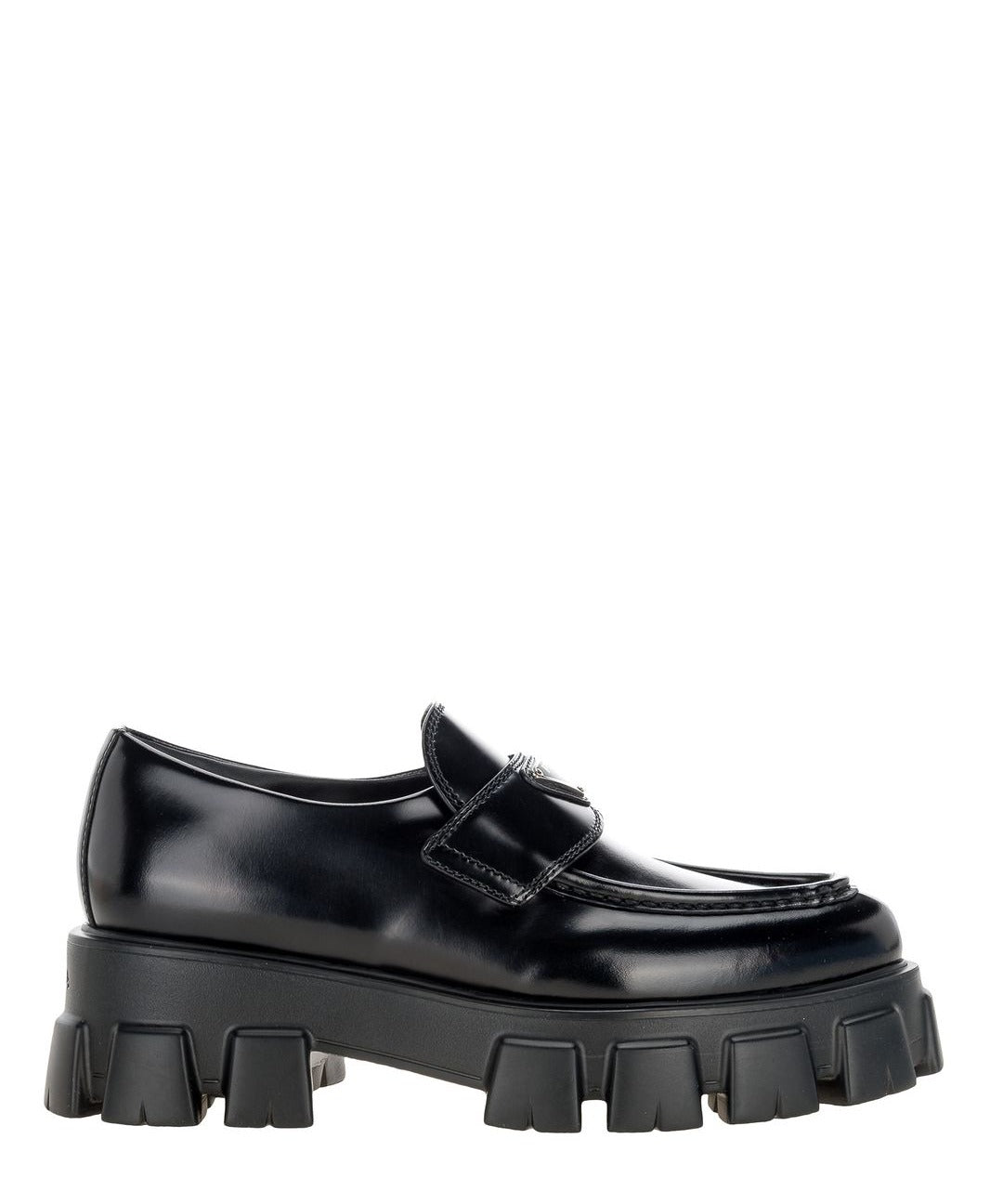 PRADA PRADA LOGO PLAQUE LOAFERS