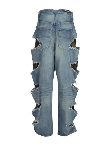 Balenciaga Slashed Large Baggy Jeans – Cettire