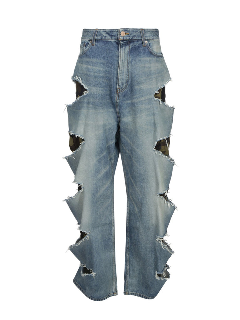 Balenciaga Slashed Large Baggy Jeans – Cettire