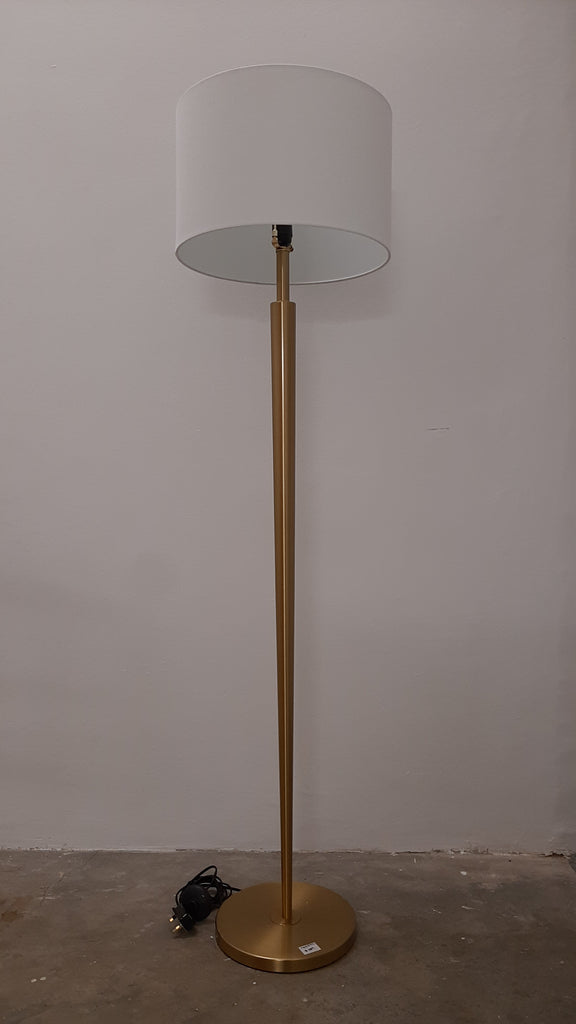 gold and grey floor lamp