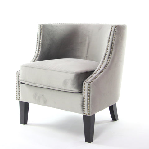 white and silver accent chair