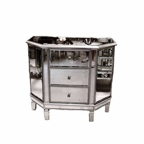 Silver Leaf Mirrored Dresser Console Taylor B Design