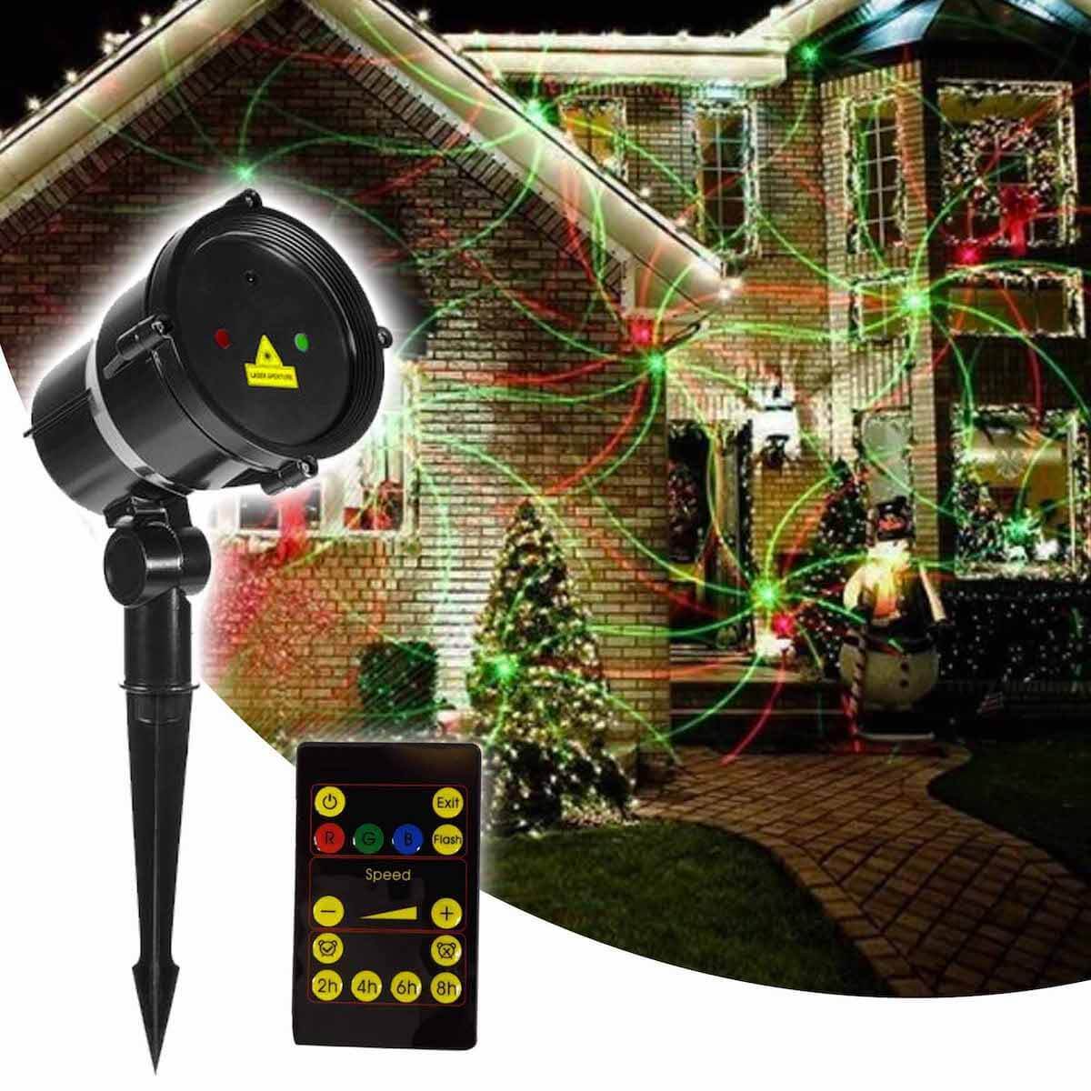 Moving Red/Green Multi Pattern Landscape Laser Projector with Remote
