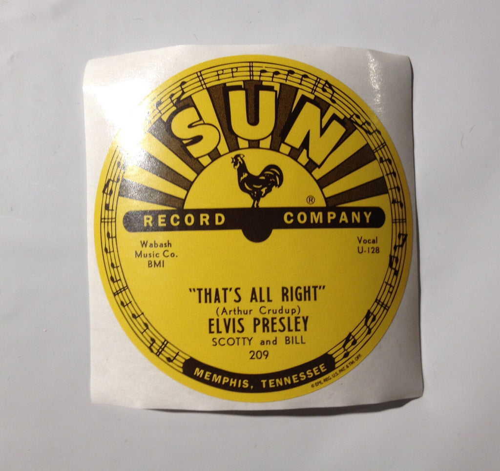 Elvis Presley That S All Right Mama Sun Records 78 Rpm Sticker Back In Memphis