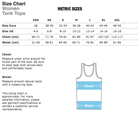 Women's Luke&Lynn Tank Top Metric Sizes