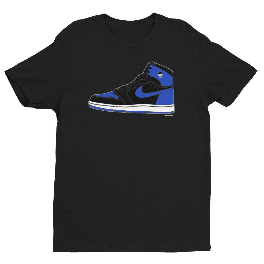 royal blue and black t shirt