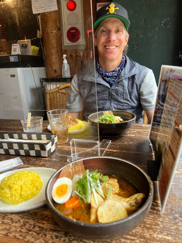 Greg and his soup curry in Tokyo