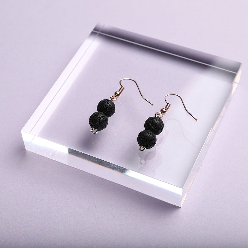 Double Lava Stone Diffuser Earrings