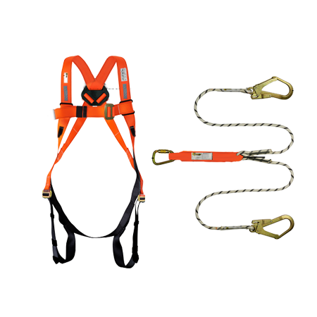 Orex Full Body Safety Harness and Dual Rope Type Lanyard with Energy A ...