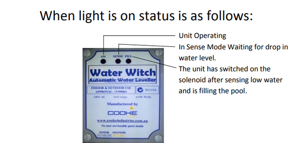 Water witch light status