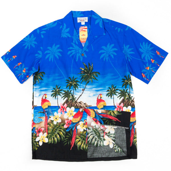 Pacific Legends Hawaiian Aloha Shirt Blue Parrot Made In Hawaii – Dude ...